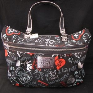 Coach Poppy Black Graffiti Bag